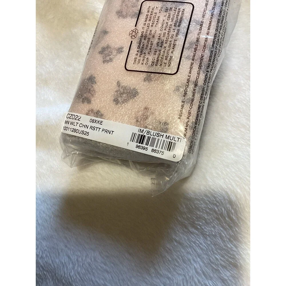 Coach Mini Wallet on a Chain Rosette Print Pink Floral Crossbody - Picture 6 of 9